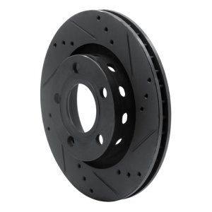 Audi A8 Brake Rotor (1) - Rear Right - R1 Concepts - Drilled & Slotted - Black - `00-`03